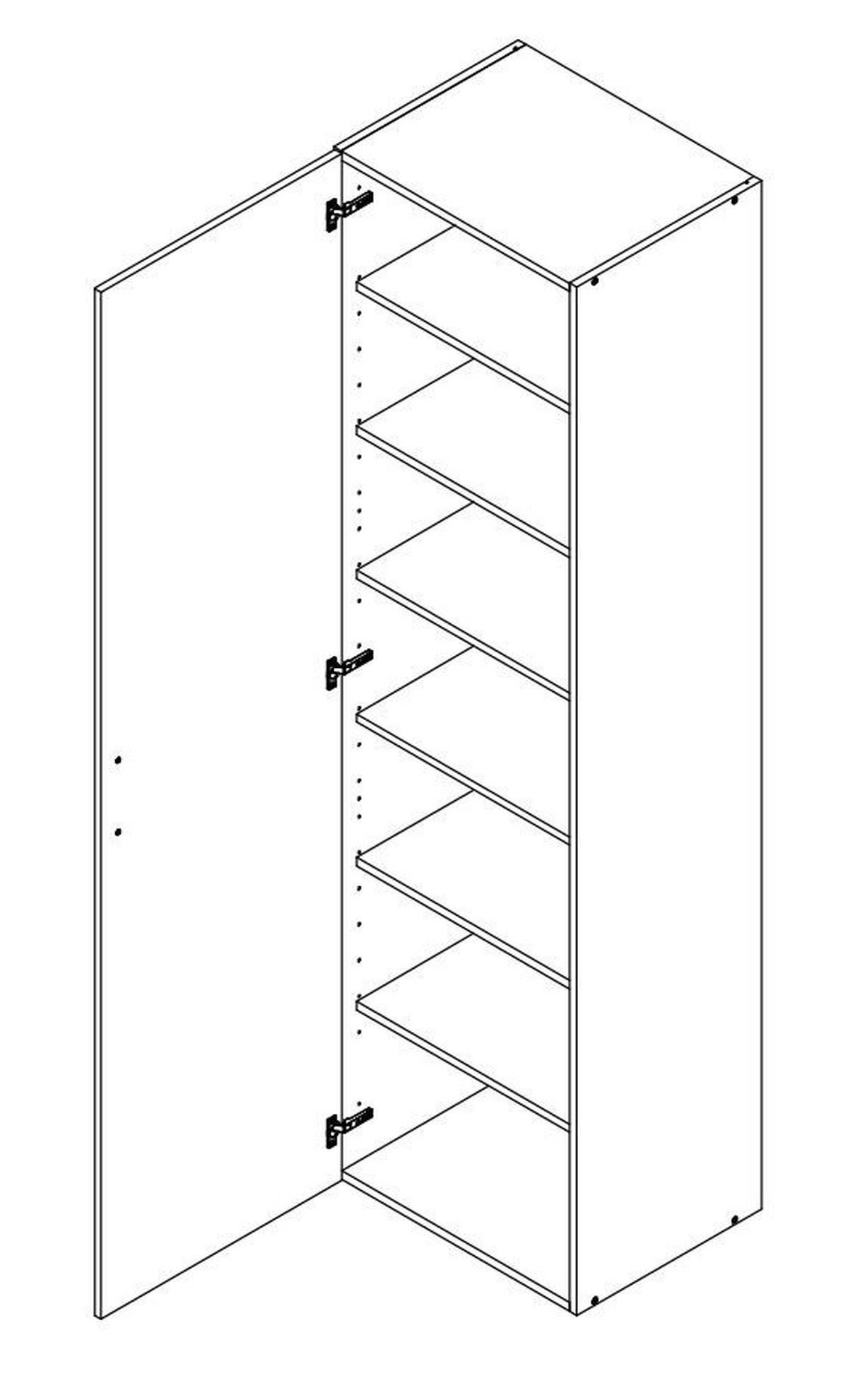VEČNAMENSKA OMARA, barve grafita - barve aluminija/barve grafita, Konvencionalno, umetna masa/leseni material (45/185/40cm) - Xora