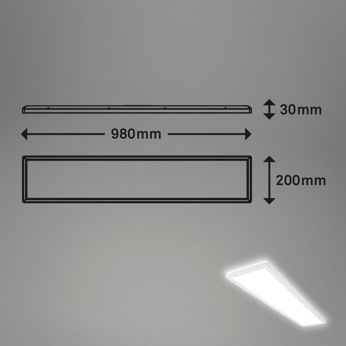 LED-PANEEL Move 98/20/3 cm   - Weiß, Basics, Kunststoff (98/20/3cm)