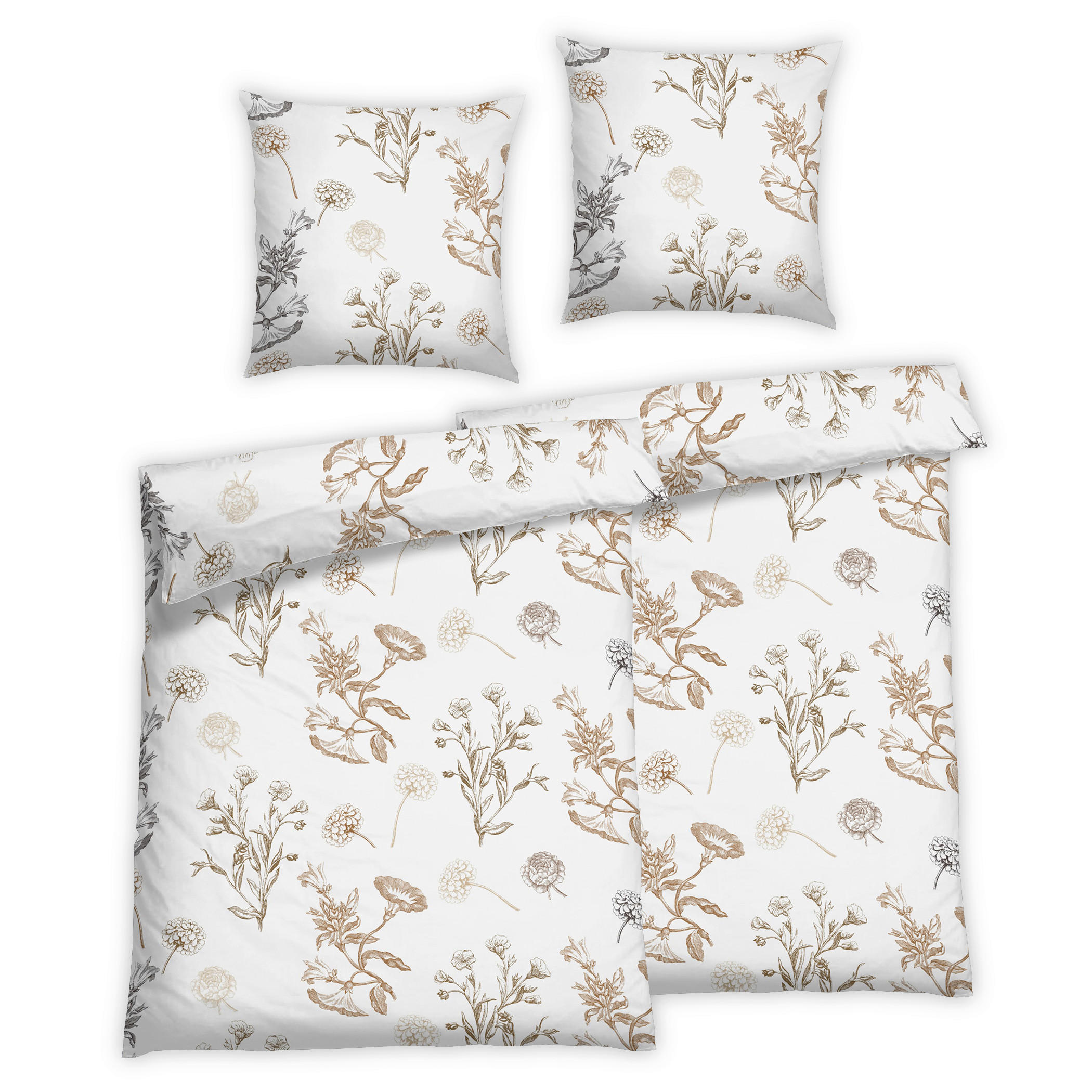 Bettwäsche 2er Set 4-teilig Renforcé 135/200 cm  - Weiß, Basics, Textil (135/200cm) - Florella