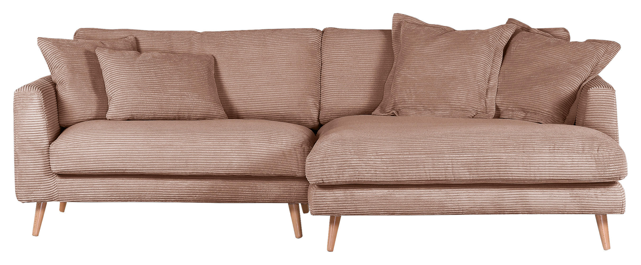 ECKSOFA Amaro Altrosa Cord  - Altrosa/Naturfarben, ROMANTIK / LANDHAUS, Holz/Textil (270/140cm) - Landscape