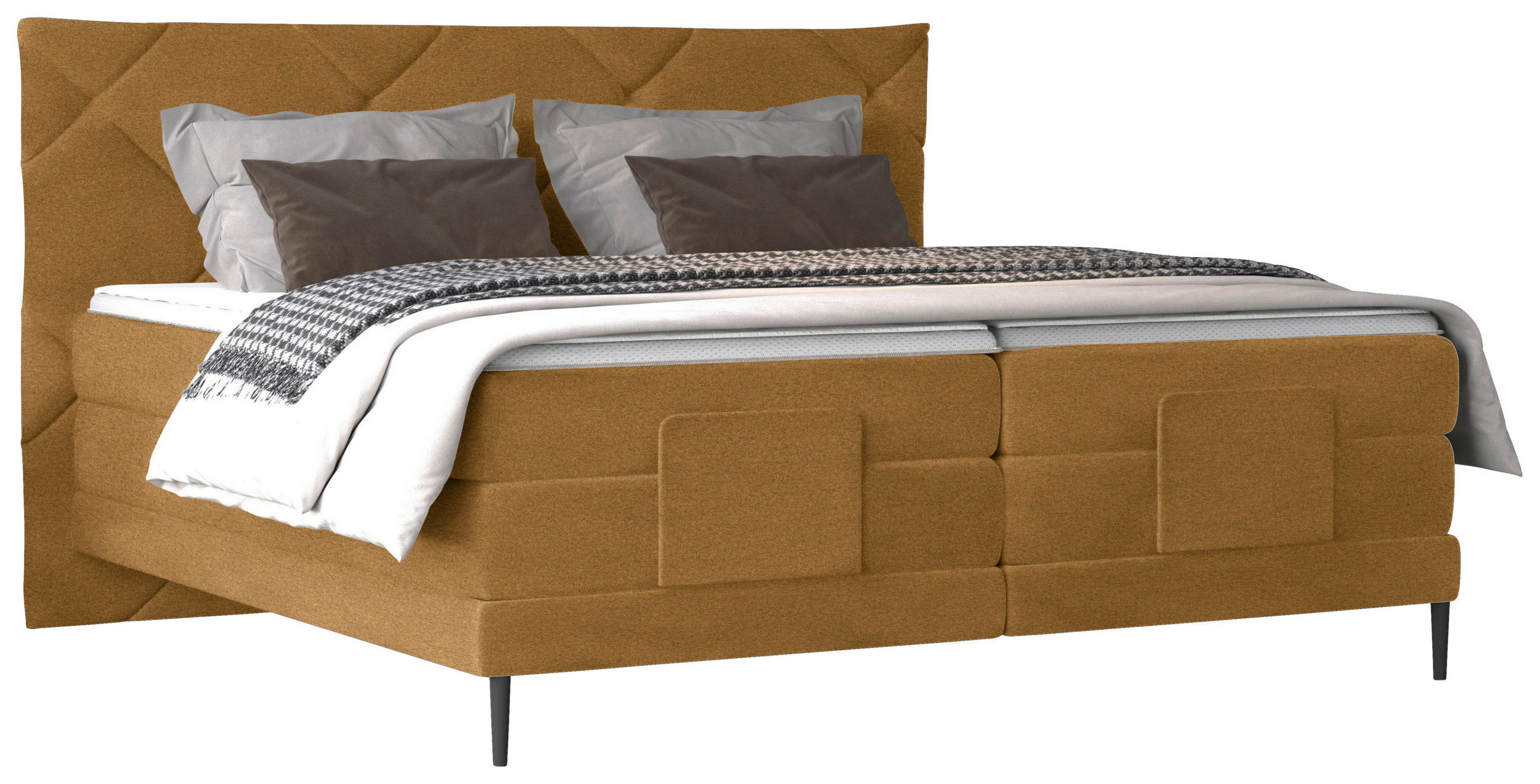 LIT BOXSPRING 180/200 cm  in Goldfarben  - Goldfarben/Schwarz, Konventionell, Textil/Metall (180/200cm) - Esposa