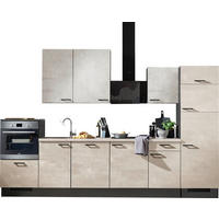 KÜCHENLEERBLOCK 340 cm   in Graphitfarben, Weiß, Sandfarben  - Sandfarben/Schwarz, Design, Holzwerkstoff/Metall (340cm) - Xora