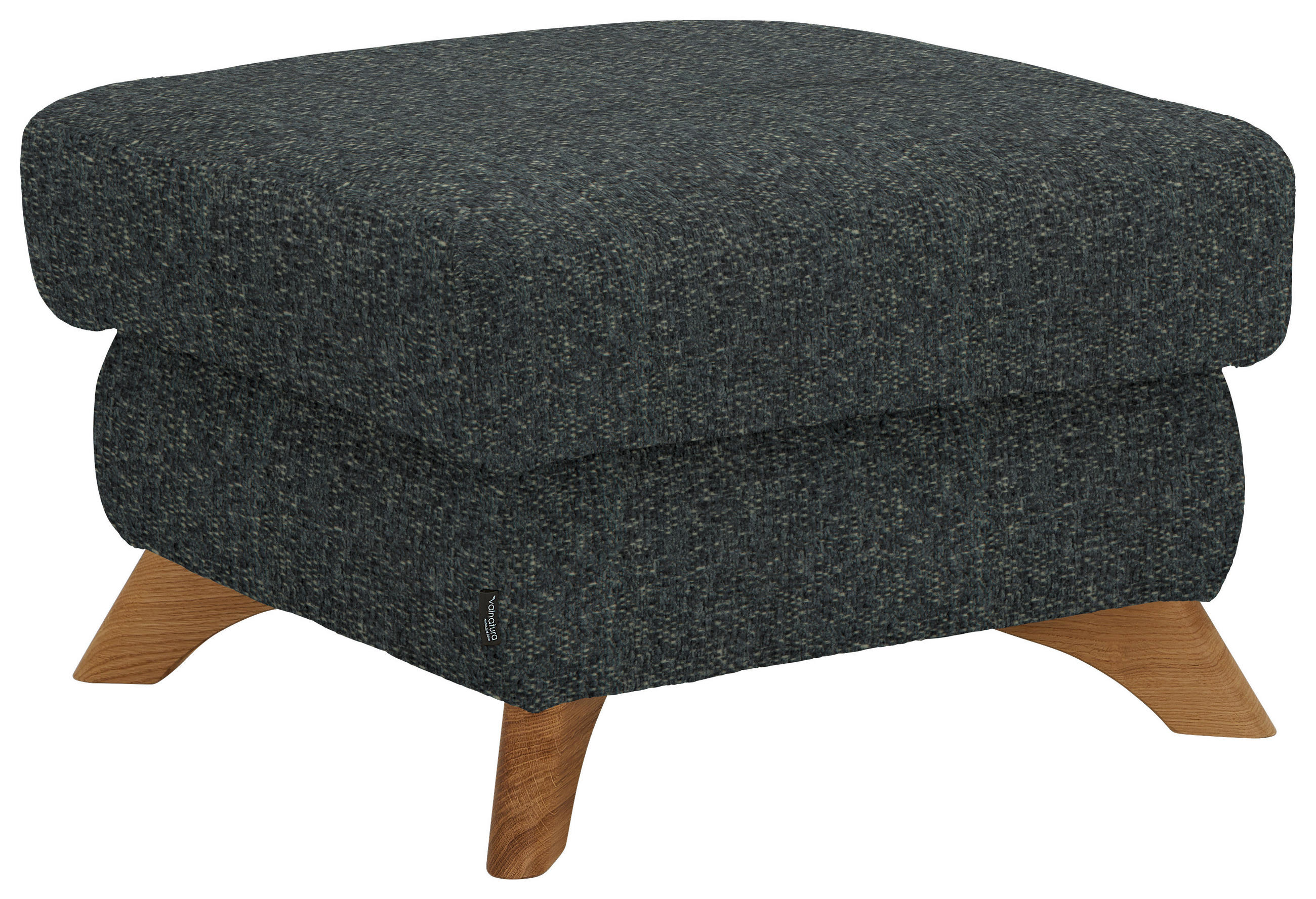 HOCKER in Textil Grau  - Eichefarben/Grau, Modern, Holz/Textil (65/47/65cm) - Valnatura