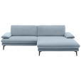 ECKSOFA Hellblau Webstoff  - Schwarz/Hellblau, Design, Textil/Metall (284/184cm) - Dieter Knoll