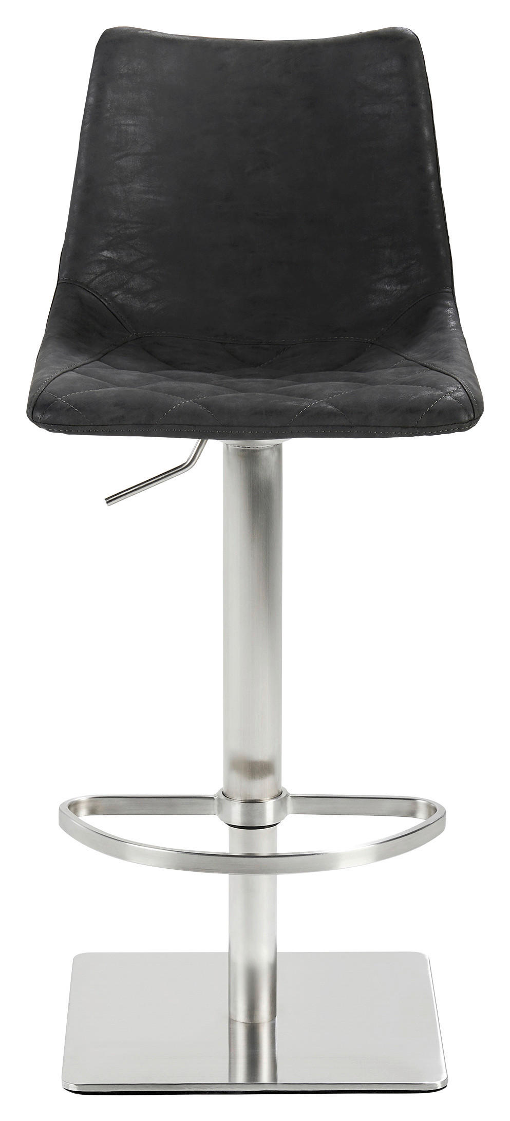 BARHOCKER in Schwarz  - Edelstahlfarben/Schwarz, KONVENTIONELL, Holz/Textil (43/85-110/50cm) - Livetastic