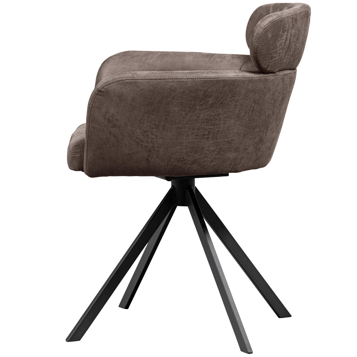 ARMLEHNSTUHL-SET 2 Stück  in Eisen Lederlook  - Schwarz/Grau, MODERN, Textil/Metall (58/80/60cm) - Livetastic