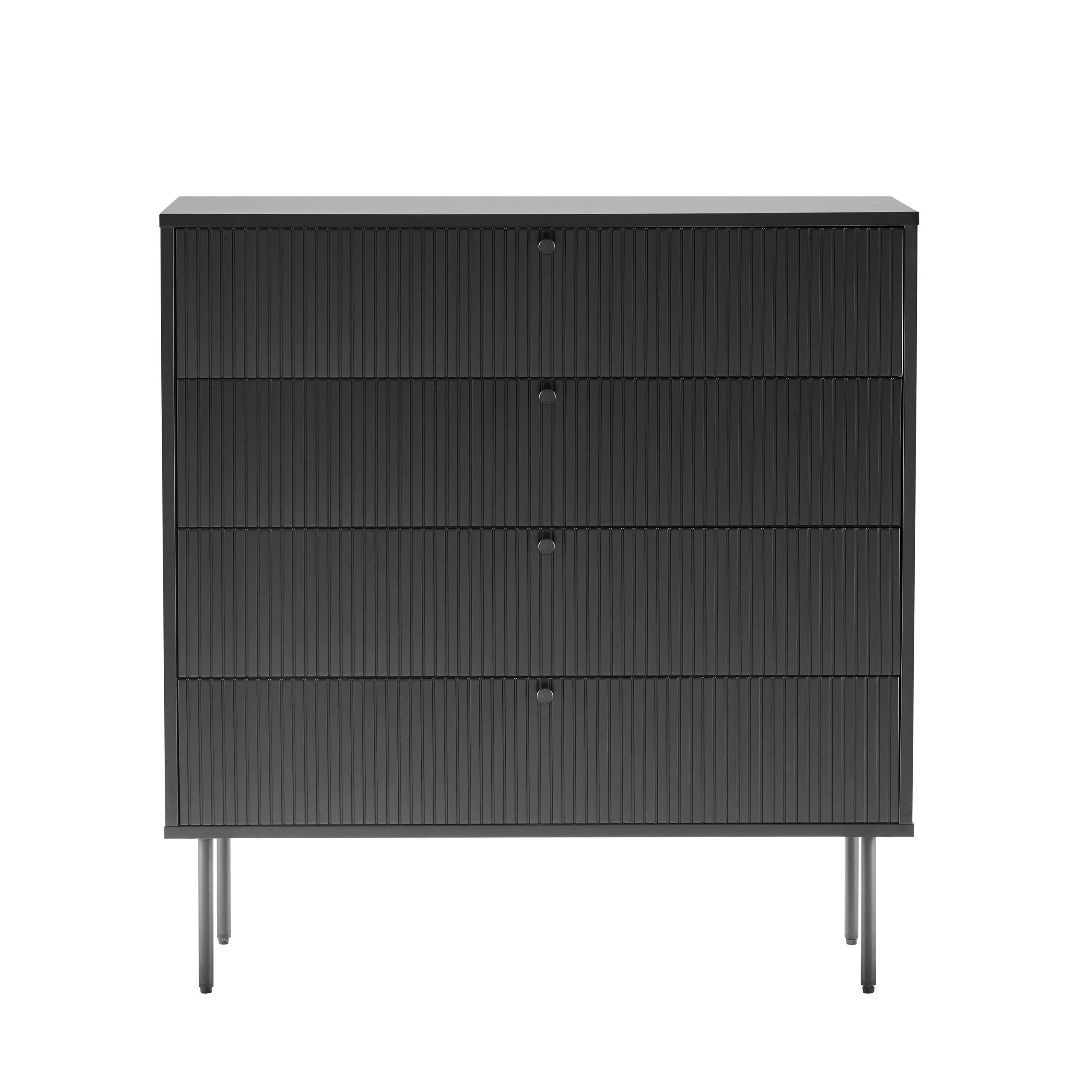 KOMMODE  in 90/95/40 cm  - Schwarz, MODERN, Holzwerkstoff/Metall (90/95/40cm) - MID.YOU