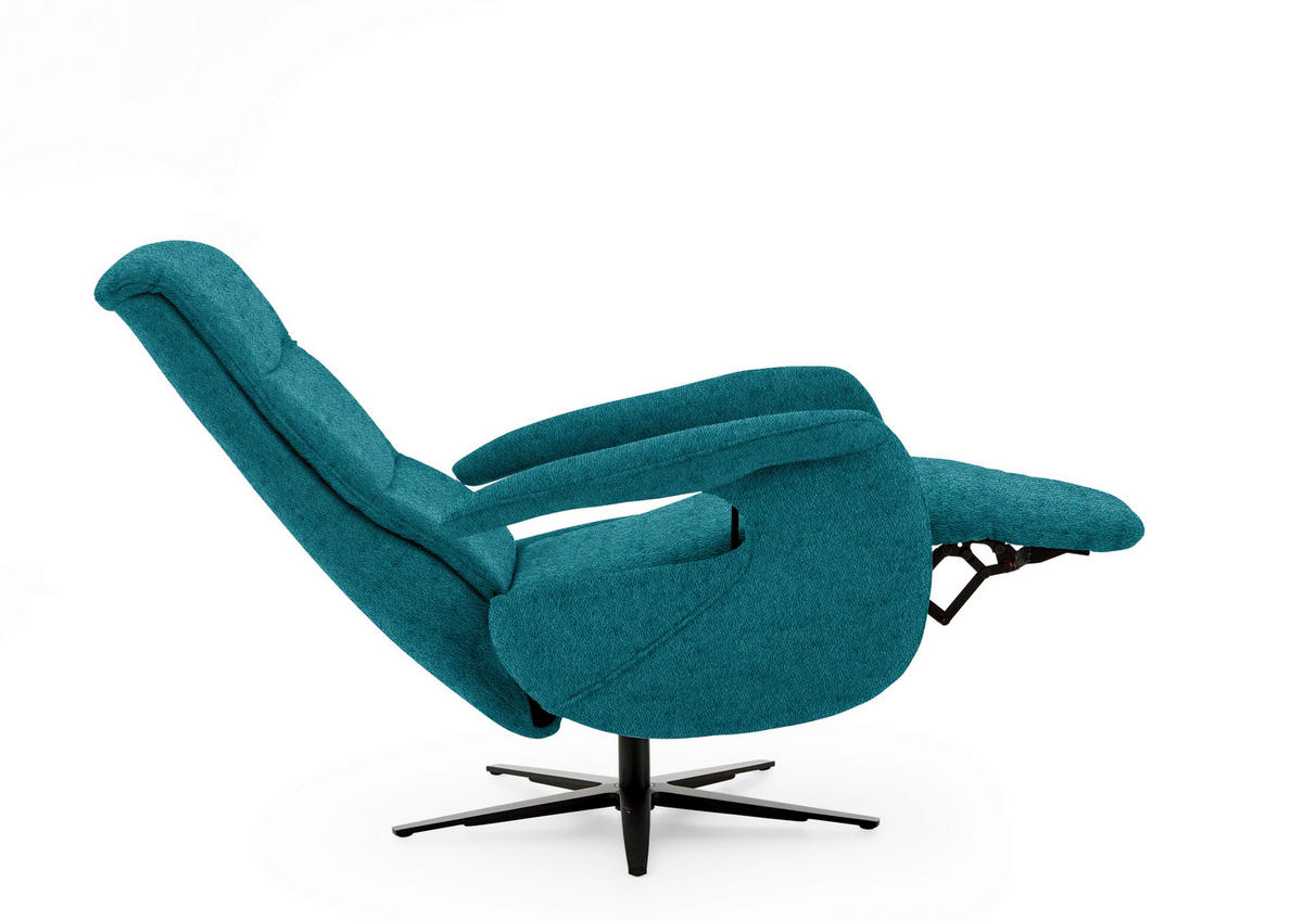 FAUTEUIL RELAX in Textil Petrol  - Petrol/Schwarz, Design, Textil/Metall (71/112/83cm) - Beldomo Style