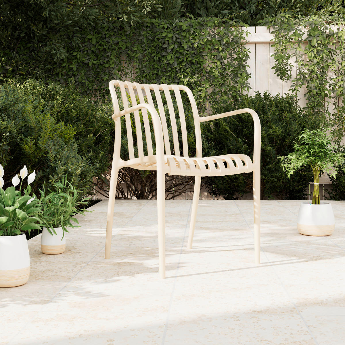 STAPELSESSEL - Beige, Modern, Kunststoff (55/81/57cm) - Ambia Garden