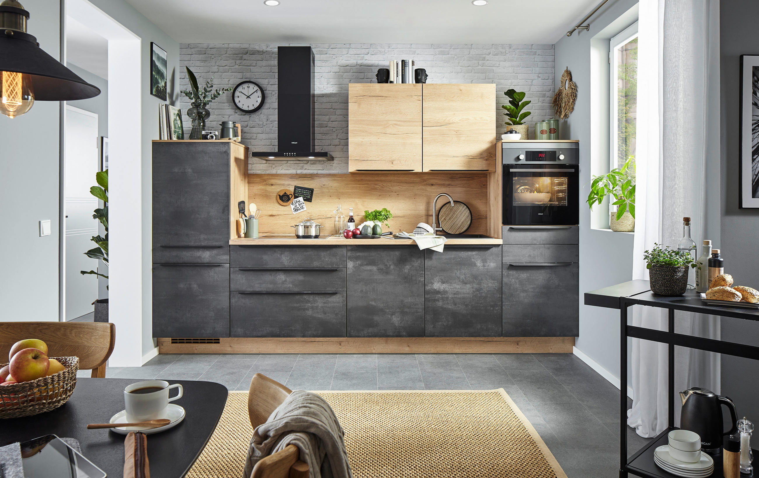 EINBAUKÜCHE   - Braun, Design, Holzwerkstoff - Celina
