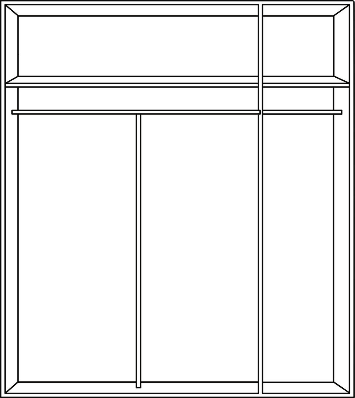 DREHTÜRENSCHRANK 135/197/54 cm,  in Weiß, 3-türig  - Alufarben/Weiß, KONVENTIONELL, Glas/Holzwerkstoff (135/197/54cm) - home24