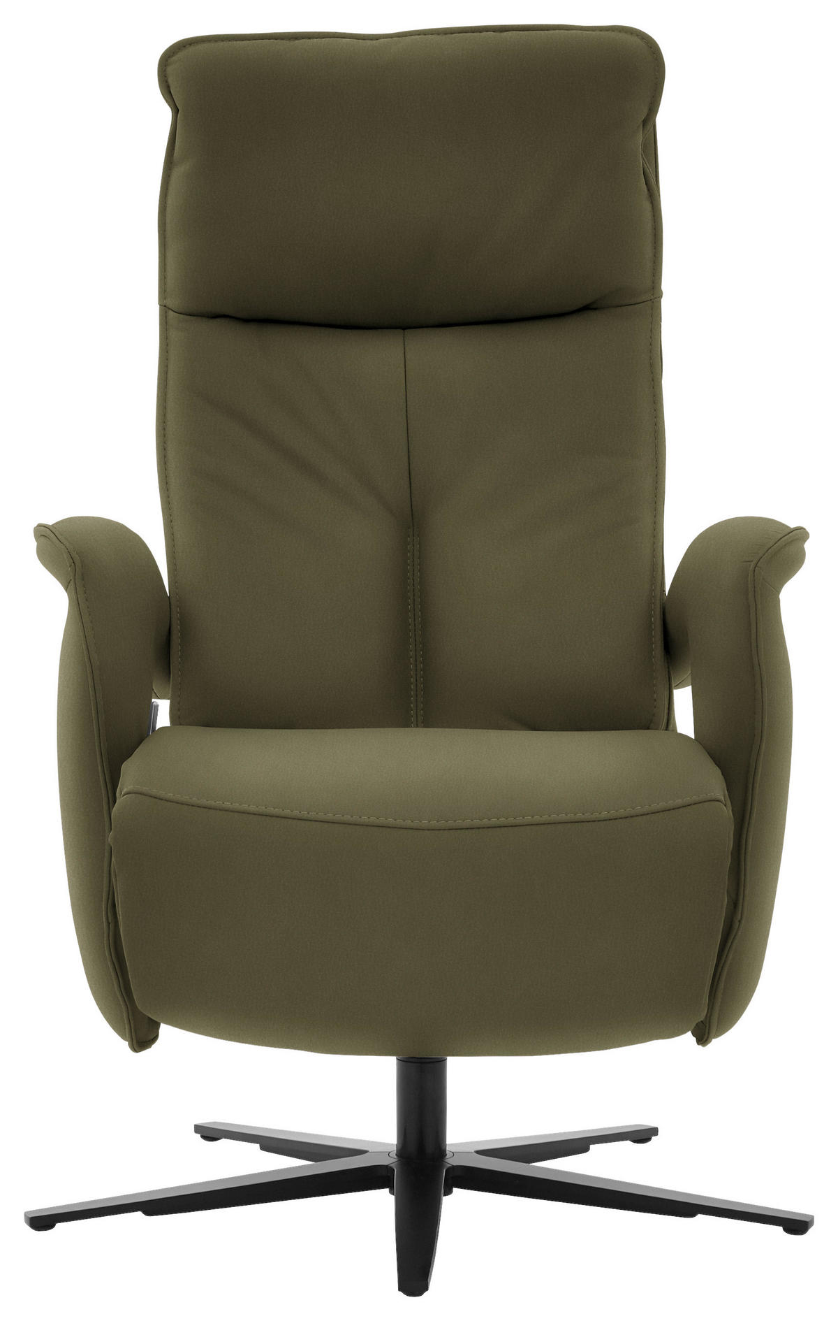 RELAXSESSEL in Leder Grün  - Schwarz/Grün, Design, Leder/Metall (77/110/87cm) - Valdera
