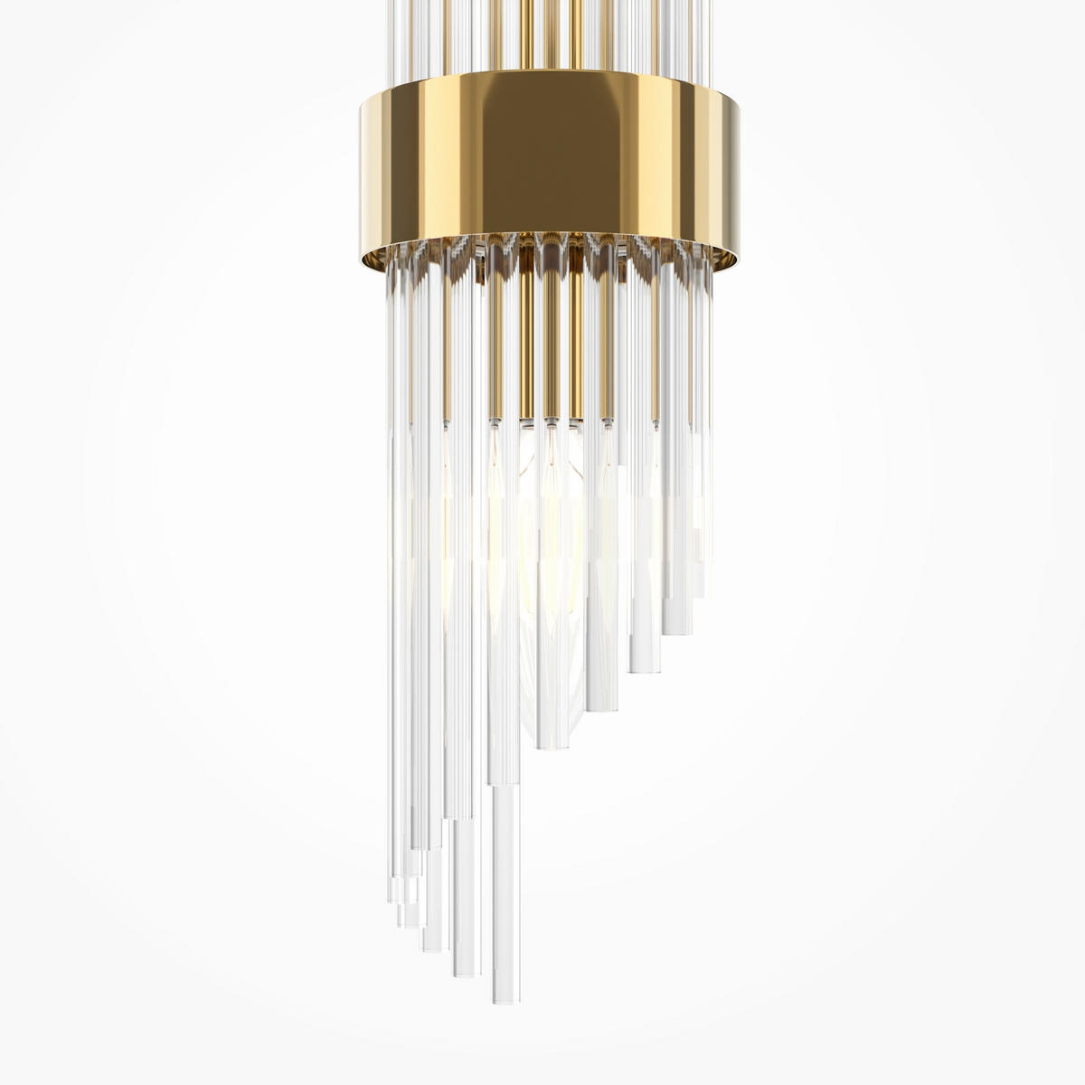 VÄGGLAMPA Modern 12,5/10,4/46,2 cm   - vit/mässingsfärgad, Design, metall/glas (12,5/10,4/46,2cm) - MAYTONI