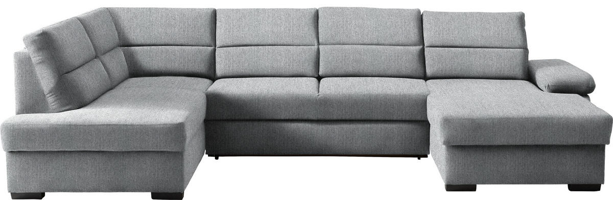 WOHNLANDSCHAFT in Webstoff Grau  - Dunkelbraun/Grau, Konventionell, Kunststoff/Textil (183/319/166cm) - Cantus