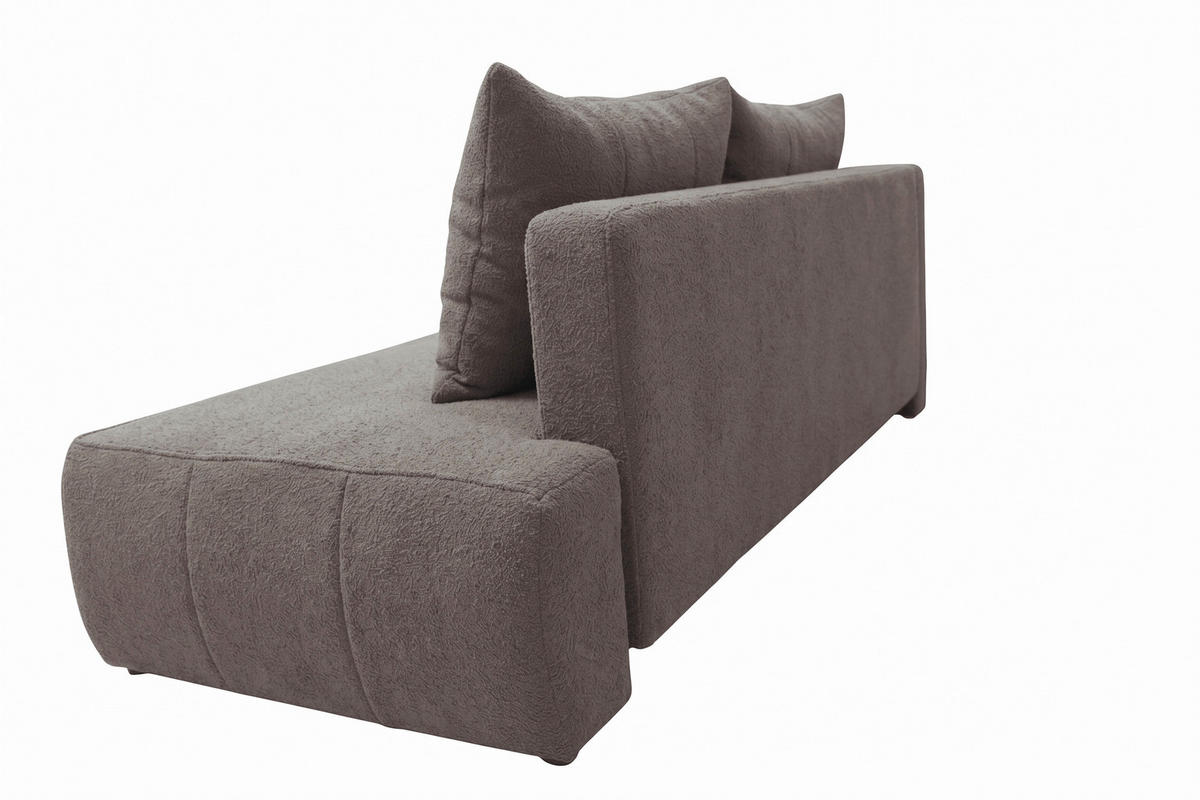 RÉCAMIERE HEVIA in Bouclé Braun  inkl.  - Schwarz/Braun, Design, Kunststoff/Textil (98/97/235cm) - MID.YOU