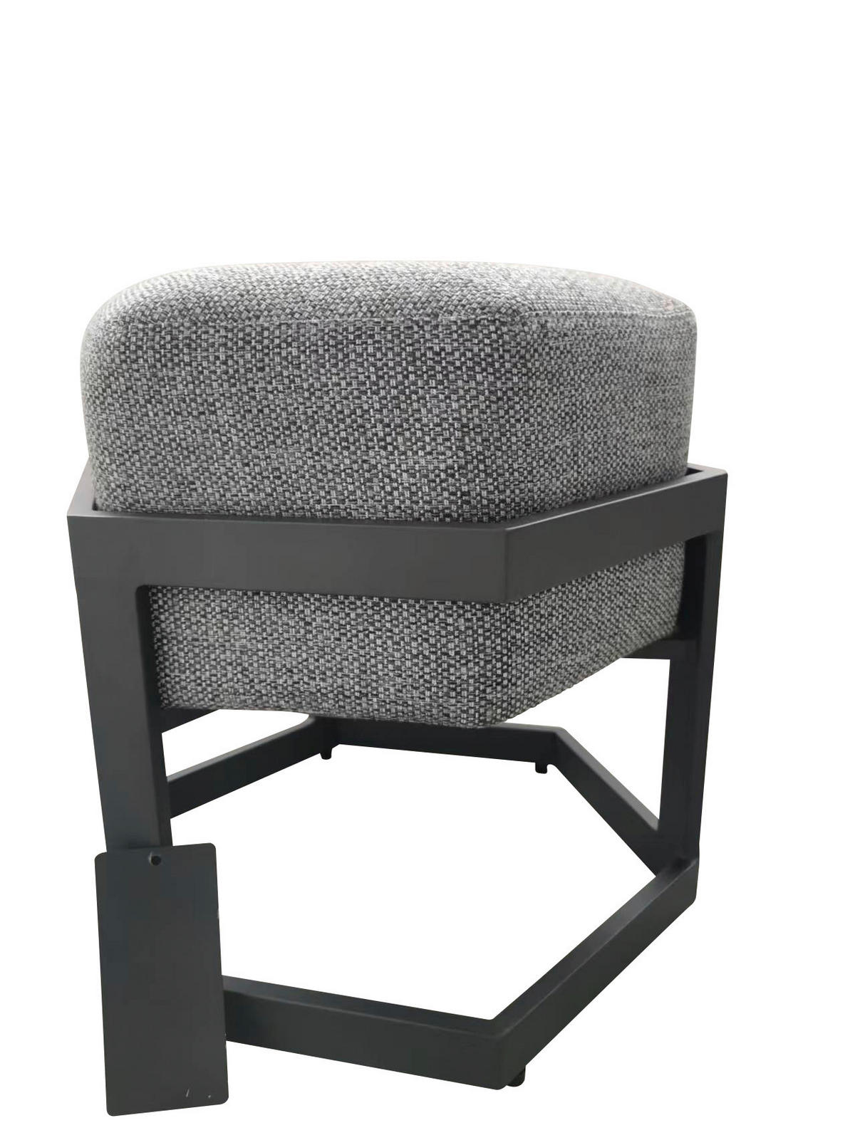 HOCKER Webstoff Anthrazit, Grau  - Anthrazit/Schwarz, Design, Kunststoff/Textil (48/47,5/41,5cm) - Ambia Garden