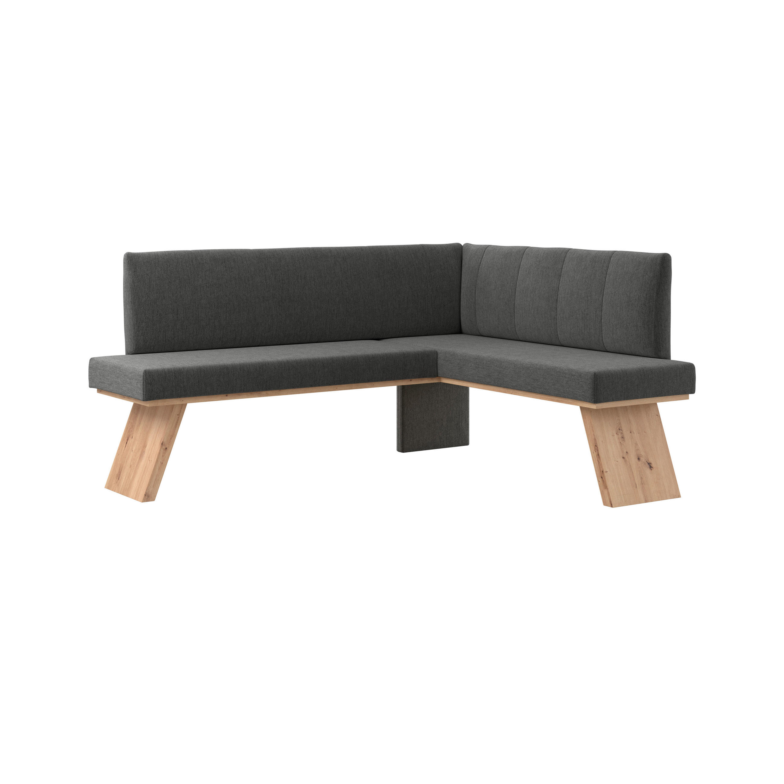 ECKBANK 185/150 cm Webstoff Schwarz   - Eichefarben/Schwarz, KONVENTIONELL, Textil (185/150cm)