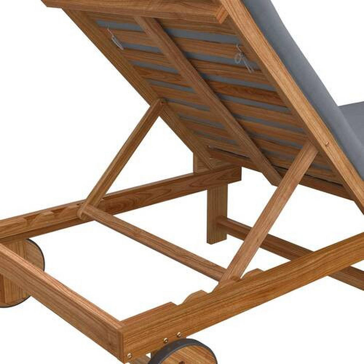 ZAHRADNÍ LEHÁTKO dřevo, textil - šedá/barvy akácie, Basics, dřevo/textil (186/32/70cm) - Ambia Garden