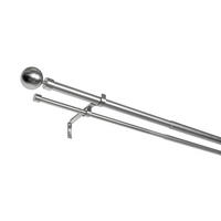 VORHANGSTANGENSET  190 cm  - Grau Hochglanz, Basics, Metall (190cm)