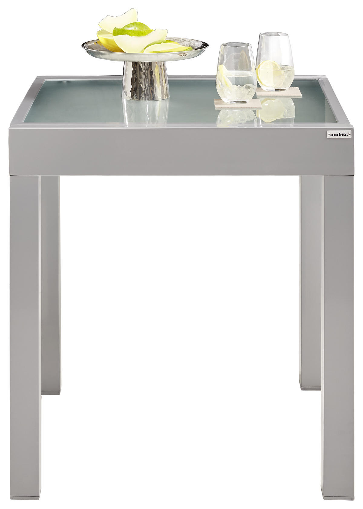 GARTENTISCH 70-140/70/75 cm Metall, Glas rechteckig  - Silberfarben, Basics, Glas/Metall (70-140/70/75cm) - Ambia Garden