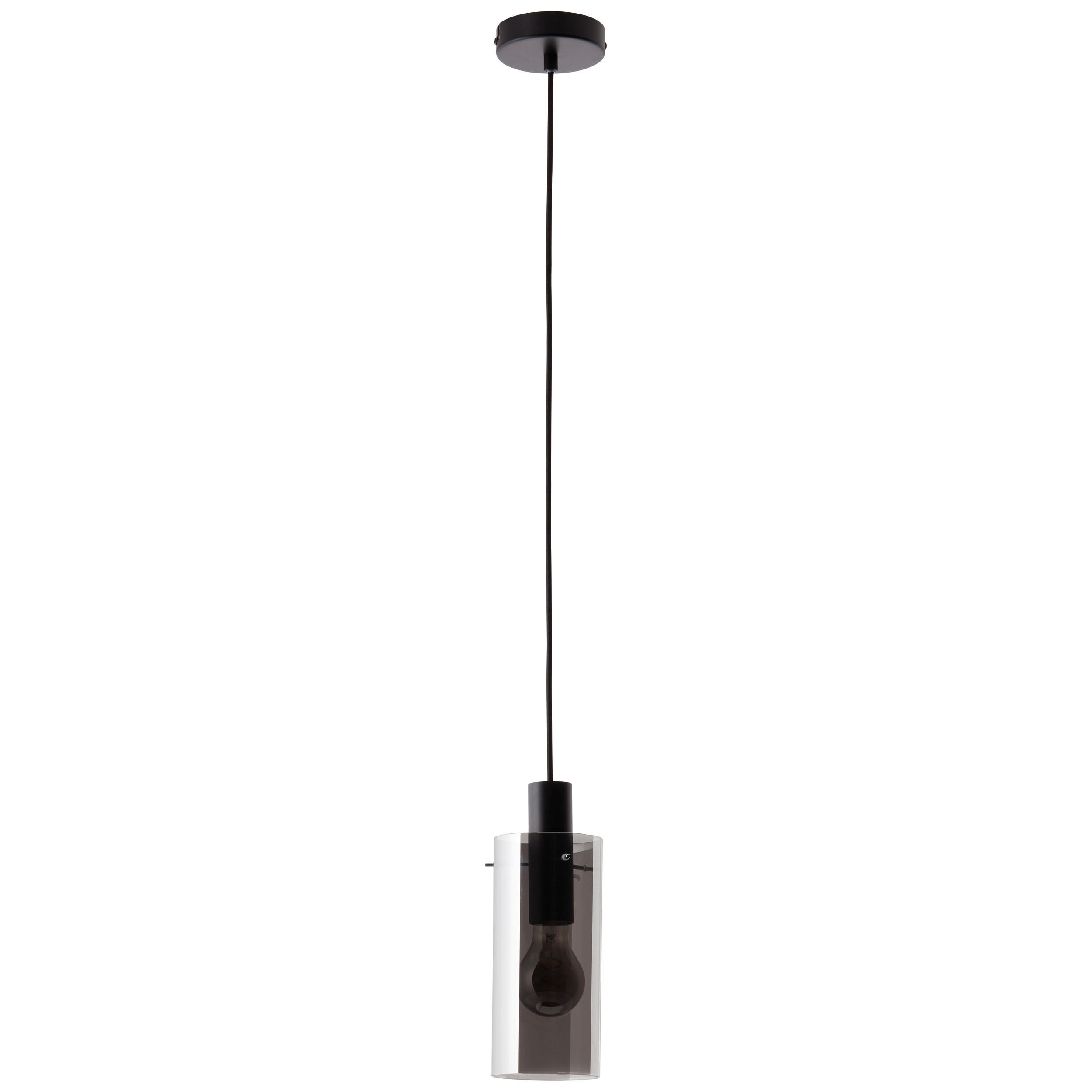 HÄNGELEUCHTE AMALIA  - Schwarz/Grau, Design, Glas/Metall (11/130cm)