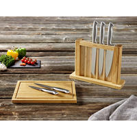 MESSERBLOCK 7-teilig  - Silberfarben/Naturfarben, Basics, Holz/Metall - Homeware Profession.