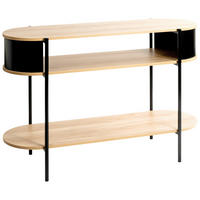 KONSOLENTISCH Schwarz, Eichefarben  - Eichefarben/Schwarz, Trend, Holzwerkstoff/Metall (110/39/76cm)