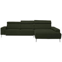 ECKSOFA  in Webstoff Grün  308/205 cm  - Alufarben/Grün, Design, Textil (308/205cm) - Sedda