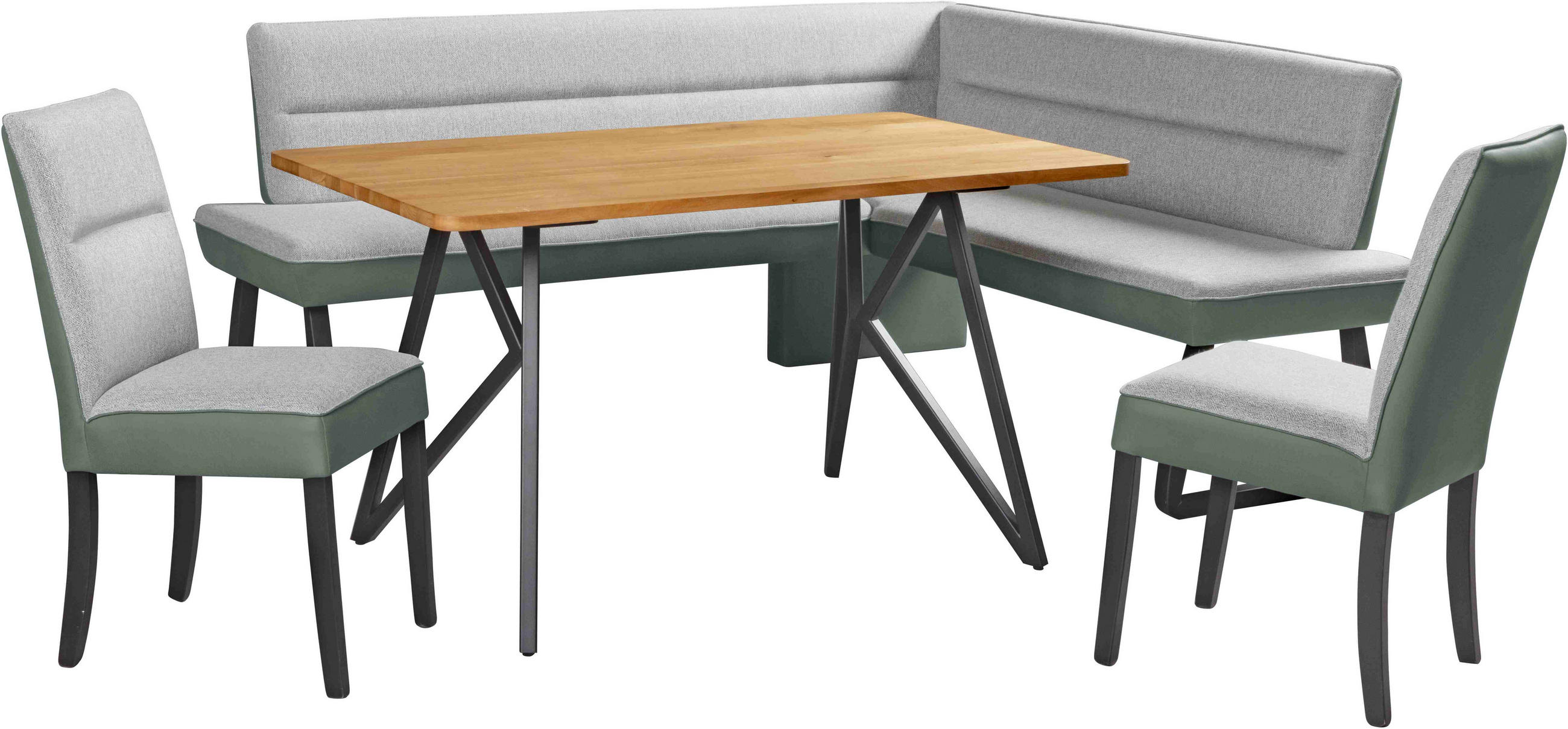 ESSTISCH Eiche vollmassiv  - Schwarz, KONVENTIONELL, Holz/Metall (140/80/76cm) - Novel