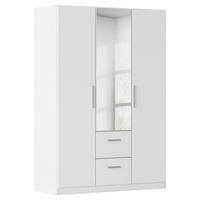 DREHTÜRENSCHRANK 135/197/54 cm,  in Weiß, 3-türig  - Alufarben/Weiß, KONVENTIONELL, Glas/Holzwerkstoff (135/197/54cm) - home24