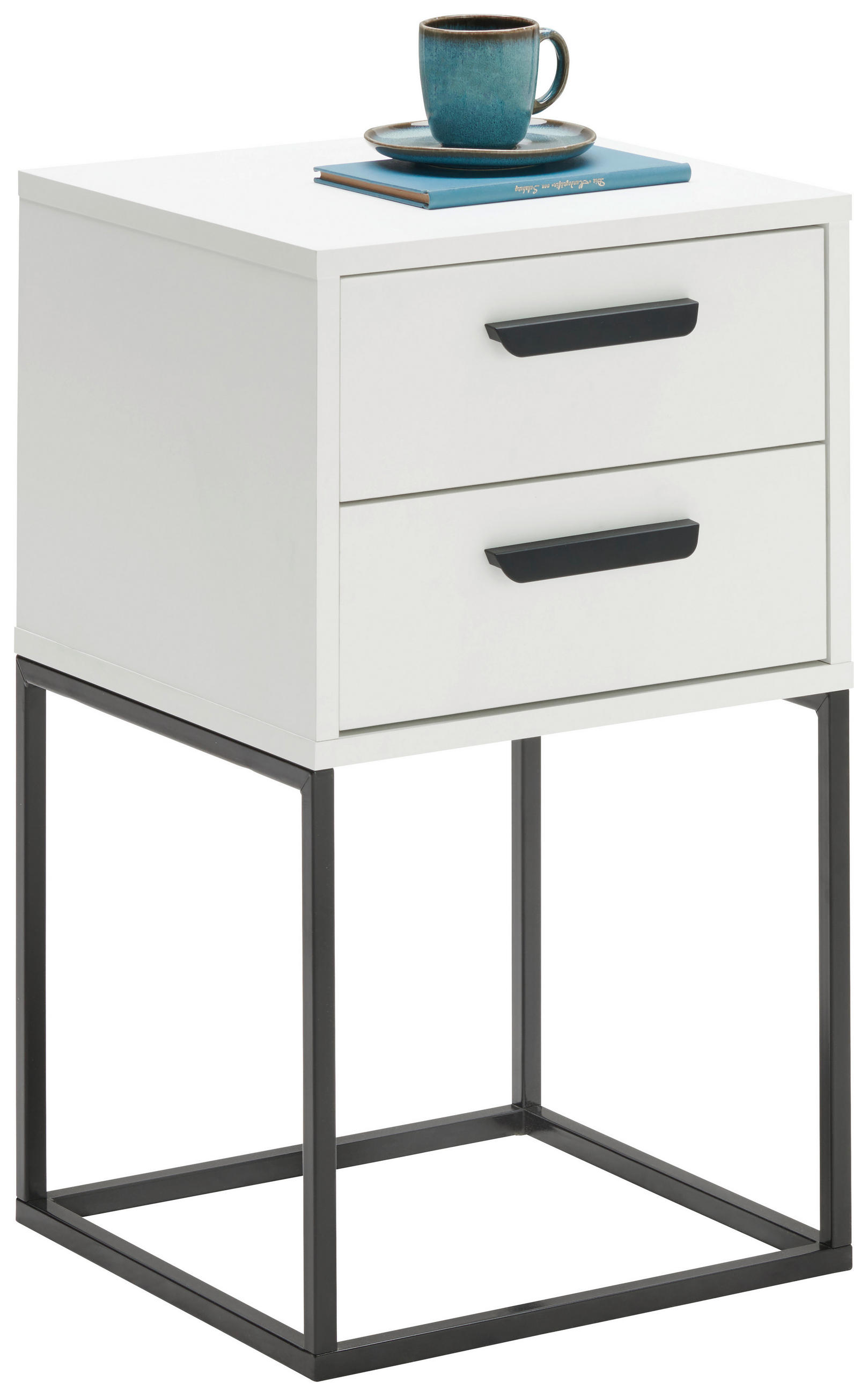 NACHTKÄSTCHEN 40/65/38,5 cm  in Schwarz, Weiß  - Schwarz/Weiß, KONVENTIONELL, Holzwerkstoff/Kunststoff (40/65/38,5cm) - Carryhome