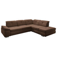 ECKSOFA  in Mikrofaser Haselnussfarben  312/260 cm  - Chromfarben/Haselnussfarben, Design, Textil/Metall (312/260cm) - Beldomo Style