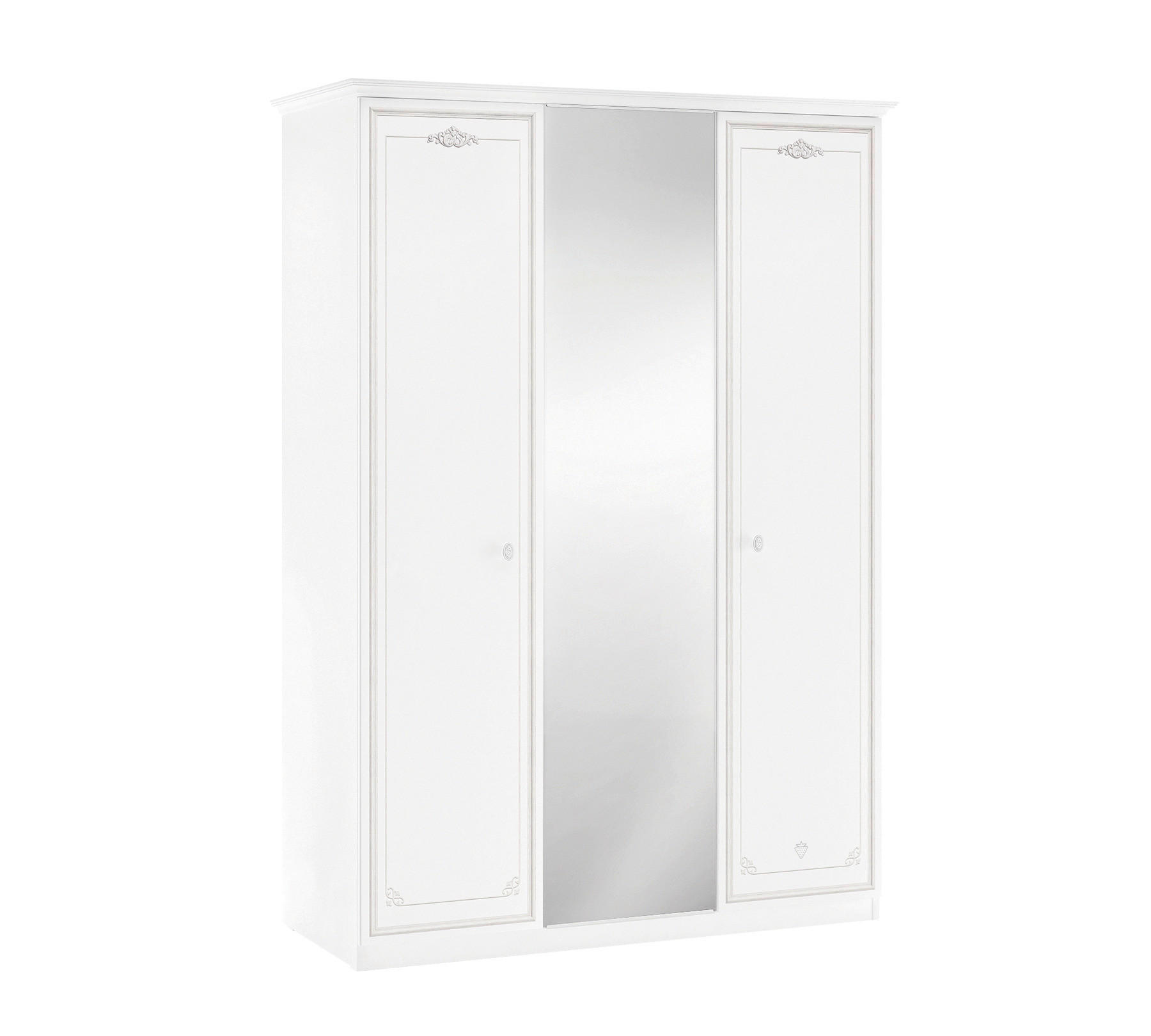 DULAP in alb  - alb, Basics, lemn (145/206/62cm) - Cilek