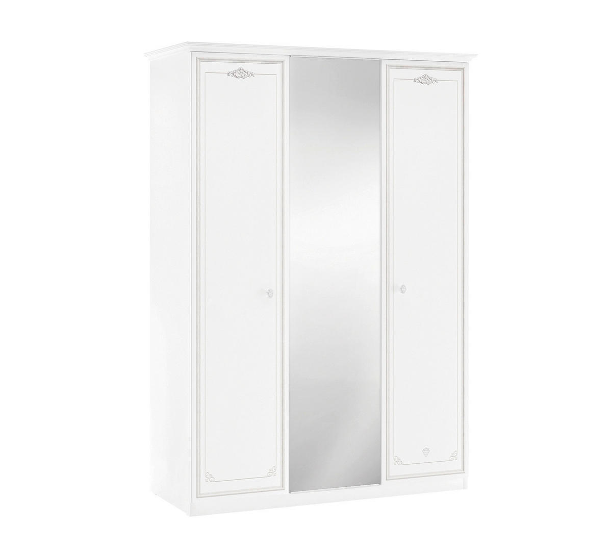 DULAP in alb  - alb, Basics, lemn (145/206/62cm) - Cilek