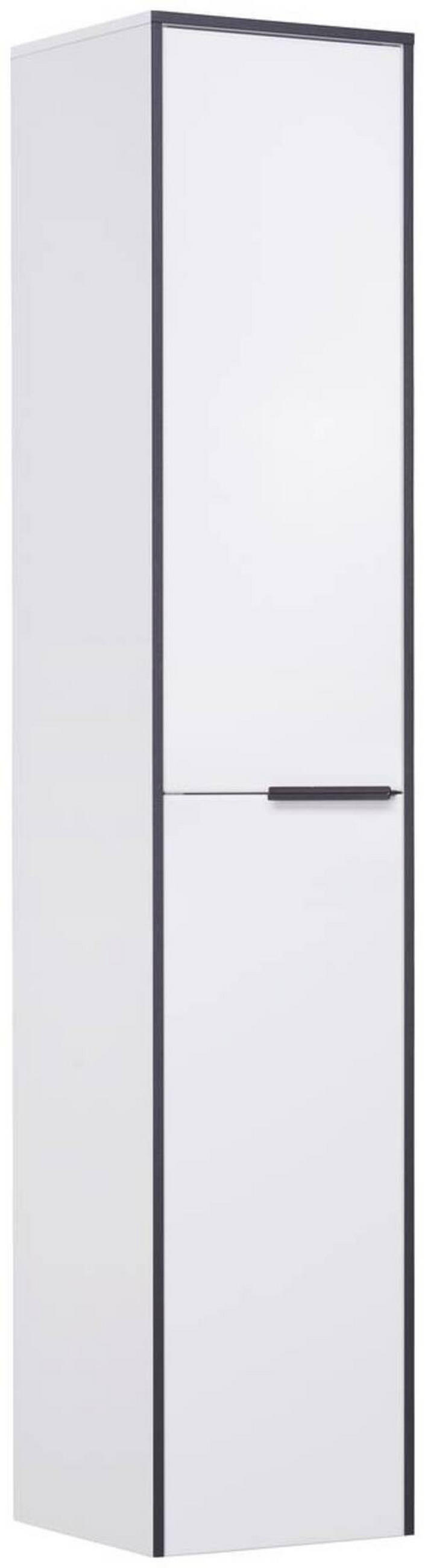 HOCHSCHRANK 32,8/163,3/32,0 cm  - Weiß Hochglanz/Schwarz, Basics, Glas/Holzwerkstoff (32,8/163,3/32,0cm) - Voleo