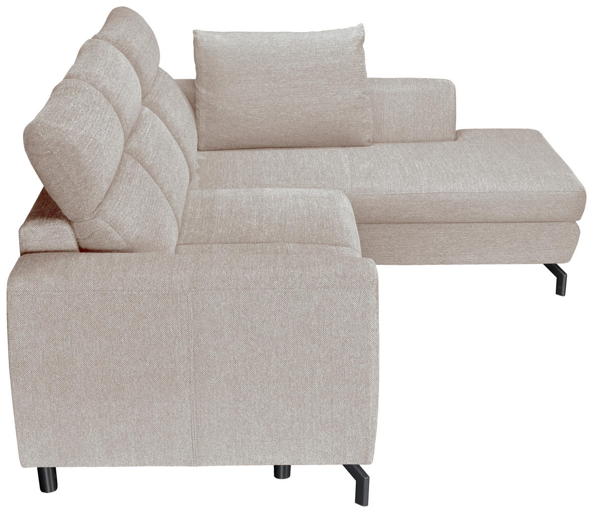 ECKSOFA Beige Chenille  - Beige/Schwarz, KONVENTIONELL, Textil/Metall (266/185cm) - Carryhome