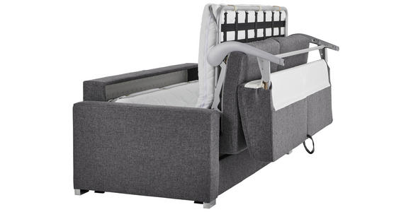 SCHLAFSOFA in Webstoff Grau - Chromfarben/Grau, KONVENTIONELL, Metall (188/86/97cm) - Novel