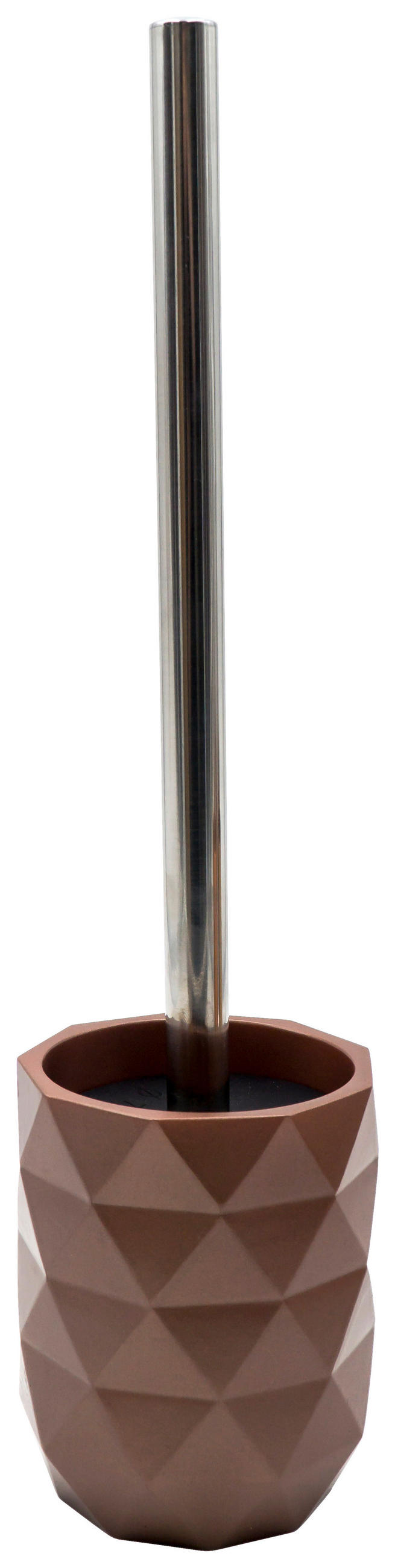 WC-BÜRSTENGARNITUR in Kunststoff  Kunststoff   - Chromfarben/Dunkelbraun, Basics, Kunststoff (9/36/9cm)