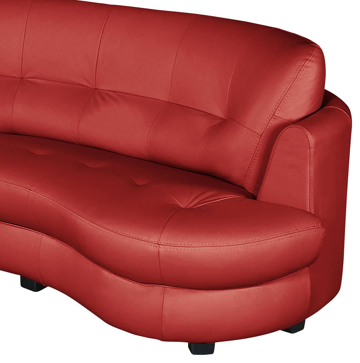 ECKSOFA in Lederlook Echtleder Rot  113/300 cm  - Rot/Schwarz, Design, Leder/Kunststoff (113/300cm) - Livetastic