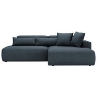 ECKSOFA ARTE Dunkelblau Chenille  - Schwarz/Dunkelblau, Design, Kunststoff/Textil (284/160cm) - Livetastic