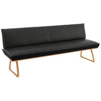 SITZBANK in Holz, Textil Anthrazit, Schwarz, Wildeiche  - Wildeiche/Eichefarben, Design, Holz/Textil (194/88/66cm) - Koinor
