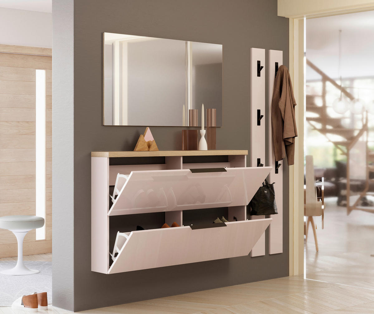 SCHUHKIPPER - Kaschmir/Eichefarben, Design, Holzwerkstoff/Metall (140/82/19cm) - Xora