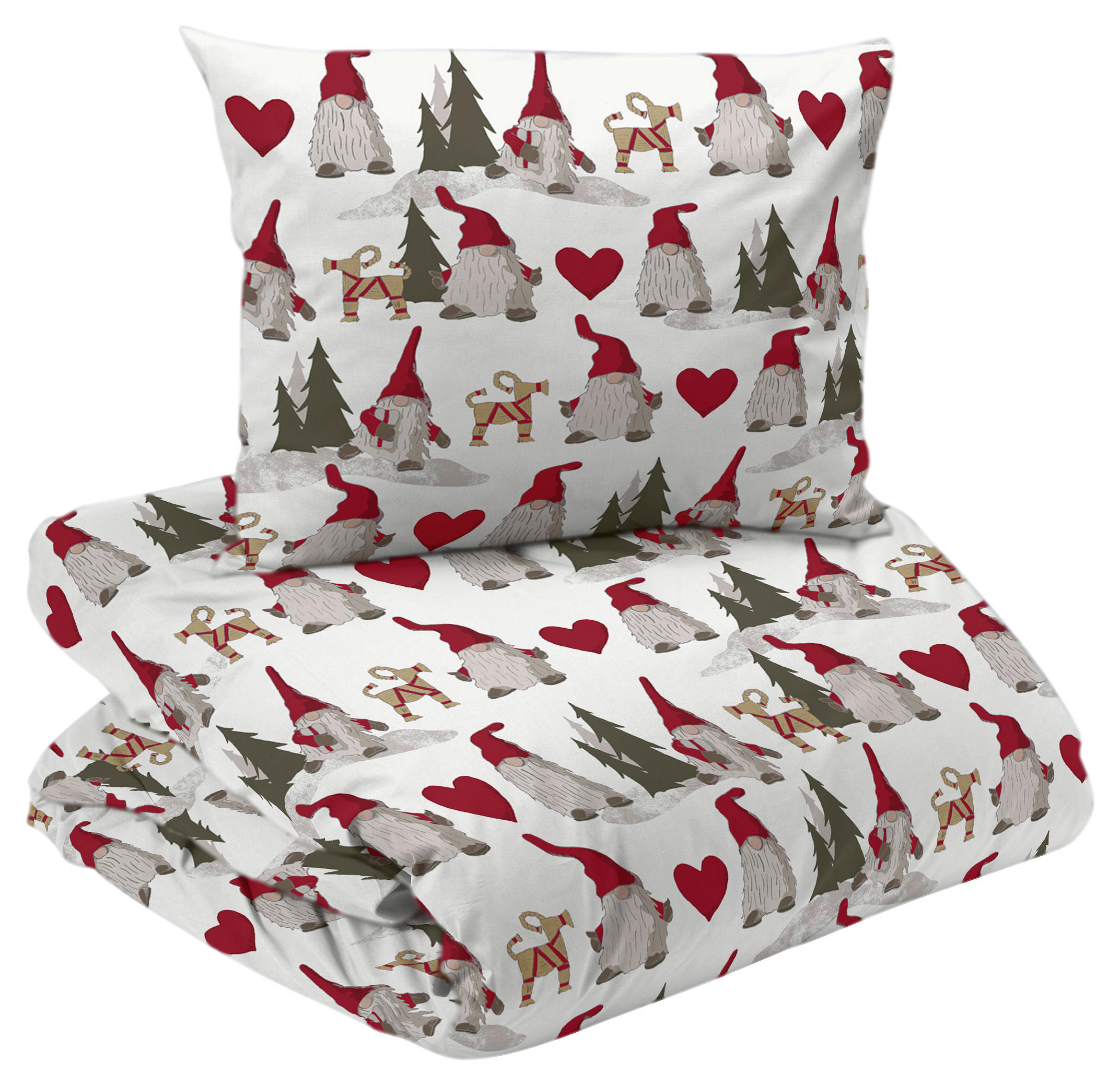 PÅSLAKANSET 150/200 cm  - vit/röd, Basics, textil (150/200cm)