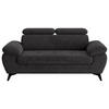 2-SITZER-SOFA in Dunkelgrau  - Dunkelgrau/Schwarz, Textil/Metall (194/84/100cm) - MID.YOU