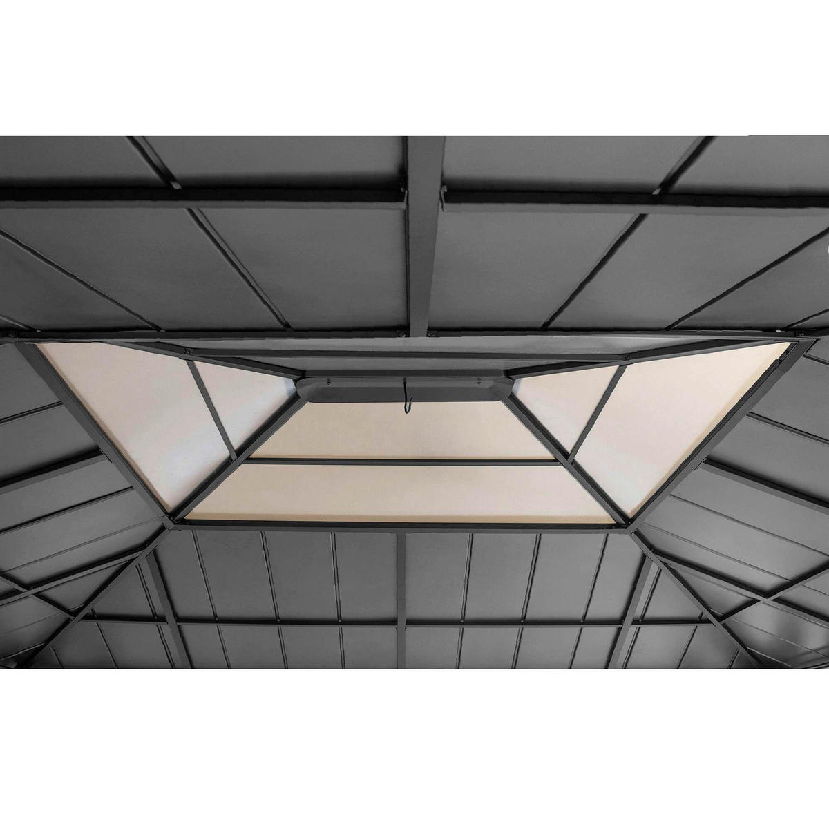 PAVILLON 452/393/287 cm  - Anthrazit/Lärchefarben, Basics, Holz/Kunststoff (452/393/287cm) - Modante