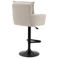 BARHOCKER Cord Schwarz, Beige Eisen Stoffauswahl, Sitzfläche 360° drehbar, inklusive Armlehnen  - Beige/Schwarz, Design, Textil/Metall (54/98-120/58cm) - Novel