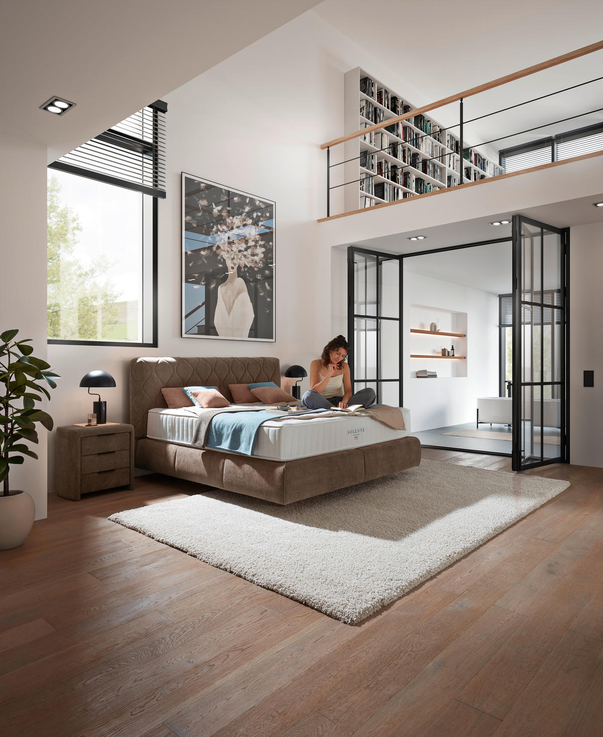 BOXSPRINGBETT 180/200 cm  in Braun  - Schwarz/Braun, Design, Kunststoff/Textil (180/200cm) - Johann Jakob