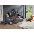AUSZIEHBETT 90-180/200 cm  in Anthrazit  - Anthrazit/Buchefarben, KONVENTIONELL, Holzwerkstoff (90-180/200cm) - Carryhome