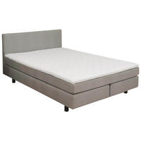 BOXSPRINGBETT 140/200 cm,  in Grau, Topper, Matratze, H2 = mittel  - Schwarz/Grau, KONVENTIONELL, Holzwerkstoff/Kunststoff (140/200cm) - Livetastic