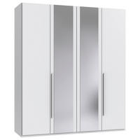 DREHTÜRENSCHRANK Weiß 4 Tür(en)  - Weiß, MODERN, Glas/Holzwerkstoff (180/208/58cm) - Chameo